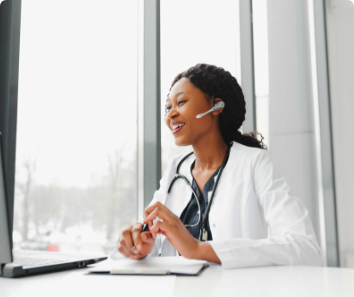african-american-woman-doctor-working-her-office-online-using-portable-information-device